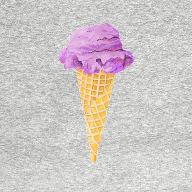 Watercolor icecream cone, watercolor, ice cream, cone, dessert by SouthPrints